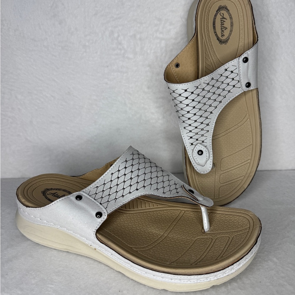 Atalina Sparkle &‎ Cream Tan Sandal with a Logo Insole